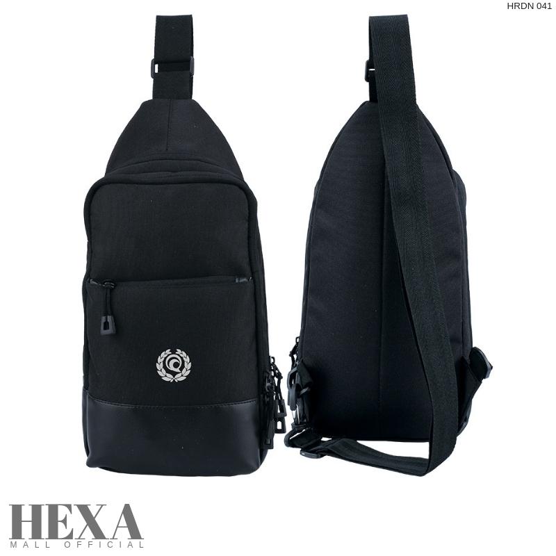 Tas Selempang Slempang Slingbag Kecil Dada Bahan Cordura Hitam Original Distro Murah Keren - HEXA MALL