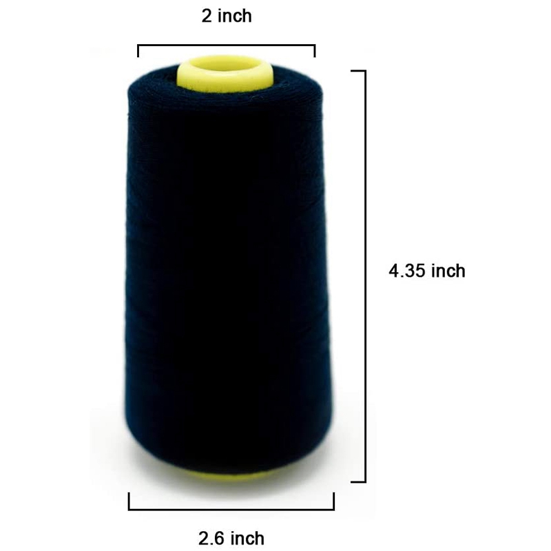 ZEONHEI 8-Pack White Polyester Serger Sewing Thread Cones – 8000 Yards Each, 40S/2, Wear Resistant For Sewing Machines