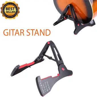 Foldable Acoustic Guitar Stand - Stand Gitar Lipat Foldable Guitar Tempat Berdiri Standing Portable Dudukan Bass Gitar Akustik Listrik Biola Acoustic
