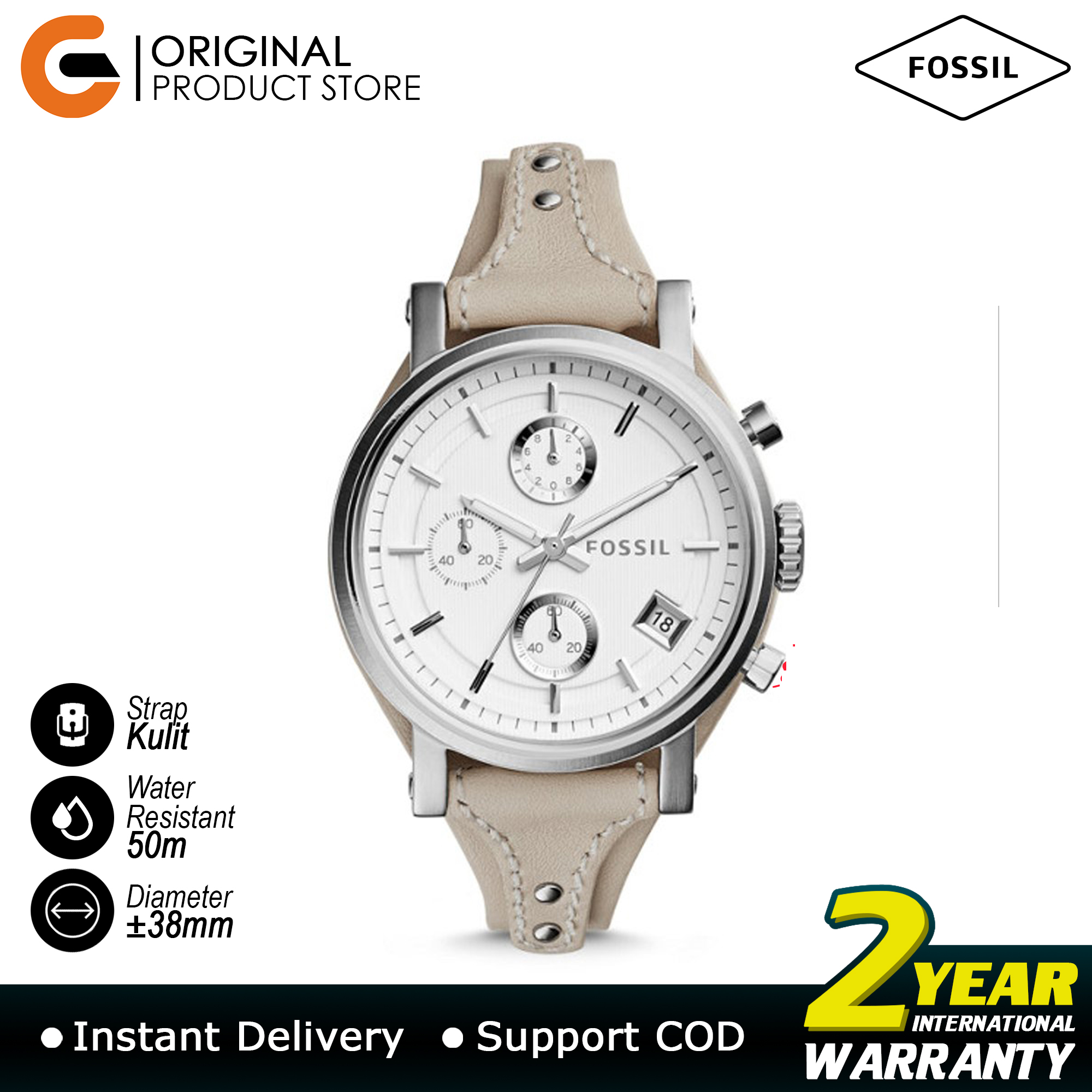 Jam Tangan Wanita Fossil Tali Kulit 