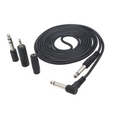 3 M/10 Kaki Instrumen Gitar Kabel Audio 0,64 Cm 6,35mm Langsung Ke Sudut Kanan Busi Hitam ABS Jaket With 3 Adaptor Outdoorfree
