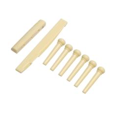 6-String Gitar Jembatan Pins Pelana Nut Akustik Ternak (Kuning)