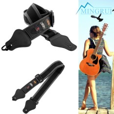 Akustik Bass Gitar STRAP W/3 Pick Plectrums Pemegang Ujung Kulit Hitam Berguna