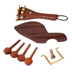 BolehDeals Set Rosewood 4/4 Bagian Biola Chinrest Tuning Pasak Tailpiece Tuner Endpin-Intl
