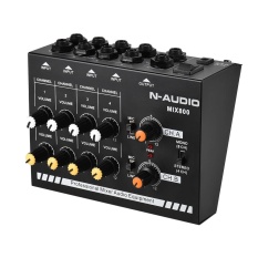 Ukuran Kompak 8-Saluran Mono/Stereo Audio Suara Line Mixer dengan Power Adapter