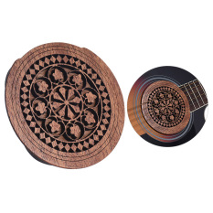 Guitar Wooden Soundhole Sound Hole Cover Block Feedback Buffer Mahogany Wood for EQ Acoustic Folk Guitars ^ - intl