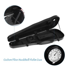 Berkualitas Tinggi Serat Karbon Ukuran Penuh Hardshell Violin Case dengan Built-In Hygrometer untuk 4/4 Biola Fiddle-Intl