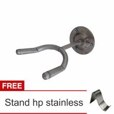 Lanjarjaya Stainless Steel Stand Gitar Dinding / Stand Gitar Gantung + Stand Hp Stainless