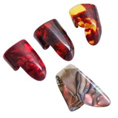 Beruntung 3 Jari Picks + 1 Thumb Pick Plectrums Guitar Plastik-Intl