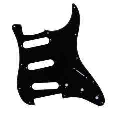 Lucky Pelindung Badan 1 Lapis 11 Lubang untuk Strat Gitar ENG Hitam-Intl