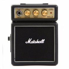 Marshall MS2 Mini Guitar Amplifier Portable Speaker Music Guitar Original Amps Ampli Amp Adjustable Volume Treble Bass Ringan Kecil Mudah Dibawa Suara Dahsyat Aksesoris Audio Video Instrumen Music Portabel - Hitam