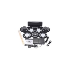 Portable Roll Up Drum Pad Set Kit With Built-In Speaker (No CD)