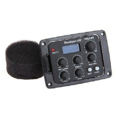 Profesional Akustik LCD Piezo Pickup Equalizer Pre-amp Tuner dengan MIC untuk Gitar EQ 4 Band-Intl