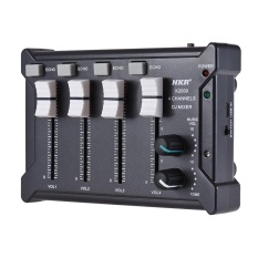 Profesional Mini Pocket 4-Channel Mono Stereo Audio Suara DJ Mixer USB Didukung BT Menghubungkan Ponsel Hitam- INTL