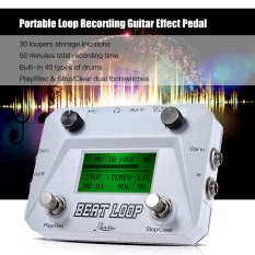 Rowin Beat Putaran Putaran Recording Gitar Efek Pedal Looper Maks. 50 Min Waktu Perekaman Dibangun Di-Dalam 40 Suara Drum dengan Pedal Footswitch Mendongkrak LCD Tampilan USB Kabel-Internasional