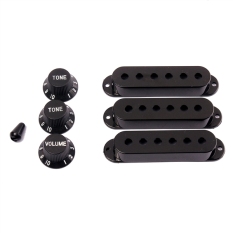 Strat Pick Gitar Ujung Jual Penutup Tombol Set For Fender Stratocaster Penggantian Kekuatan Tinggi Hot Kit Hitam-Internasional