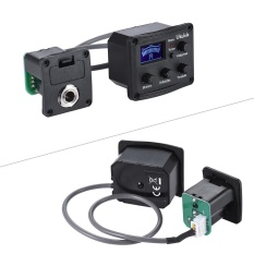 Ukulele Ukelele Uke Piezo Pickup Preamp 3-Band EQ Equalizer Tuner System dengan LCD Display-Intl