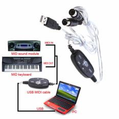 USB MIDI Cable Converter PC to Music Keyboard Adapter Cable AY03 - Hitam
