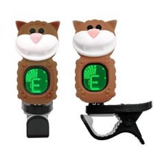Westshell Guitar Tuner Clip-On Cartoon Cat with LCD Display for All Instruments with Bass, Ukulele,Violin Accessories--Brown,T-0 - intl