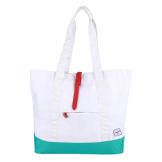 Herschel Market Xl Tote - White-Mark Teal-Racing Red