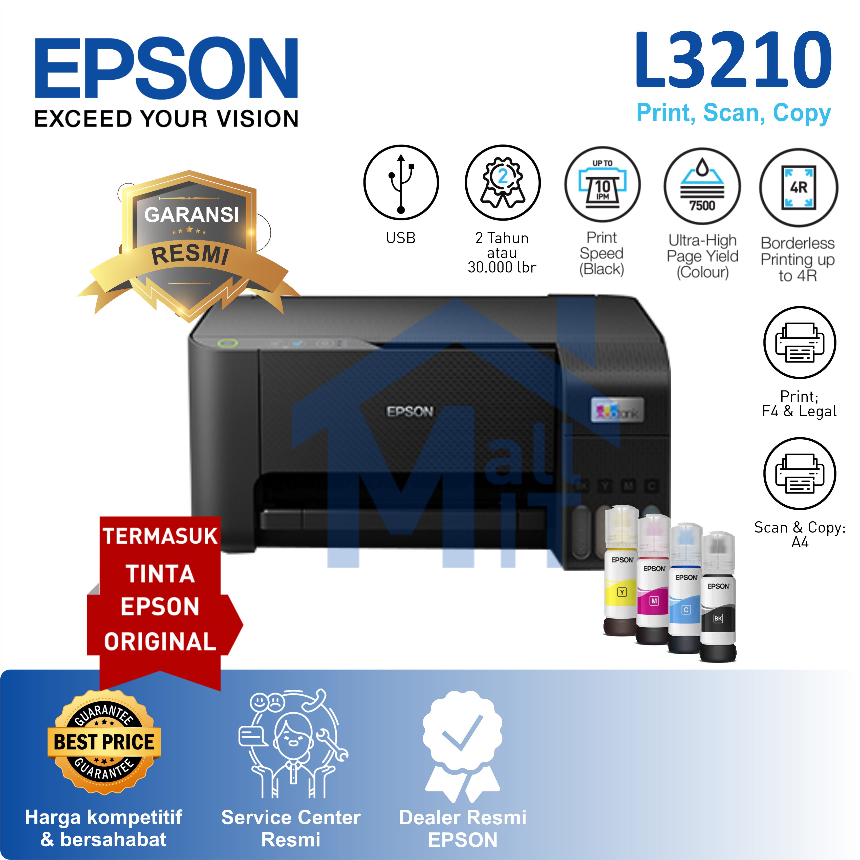(BISA COD) PRINTER EPSON L3210 L-3210 L 3210 3 IN 1 PENGGANTI EPSON
