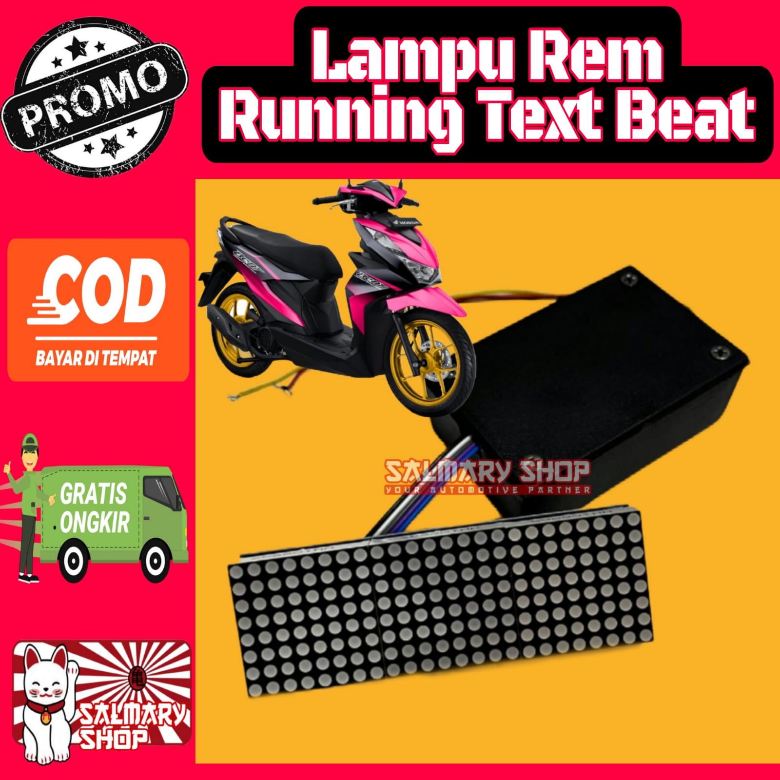 lAMPU Stoplamp Running Text Animasi Beat FI ESP NEW Deluxe Lampu Rem ...