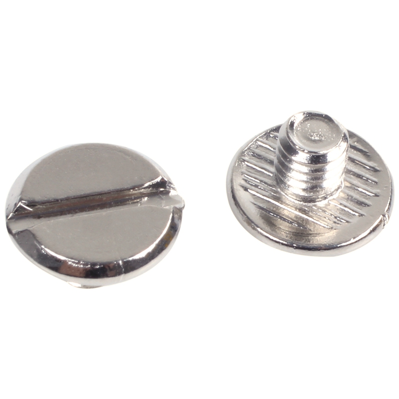 10 sets Leather belt 5 x 6 mm silver screw binding