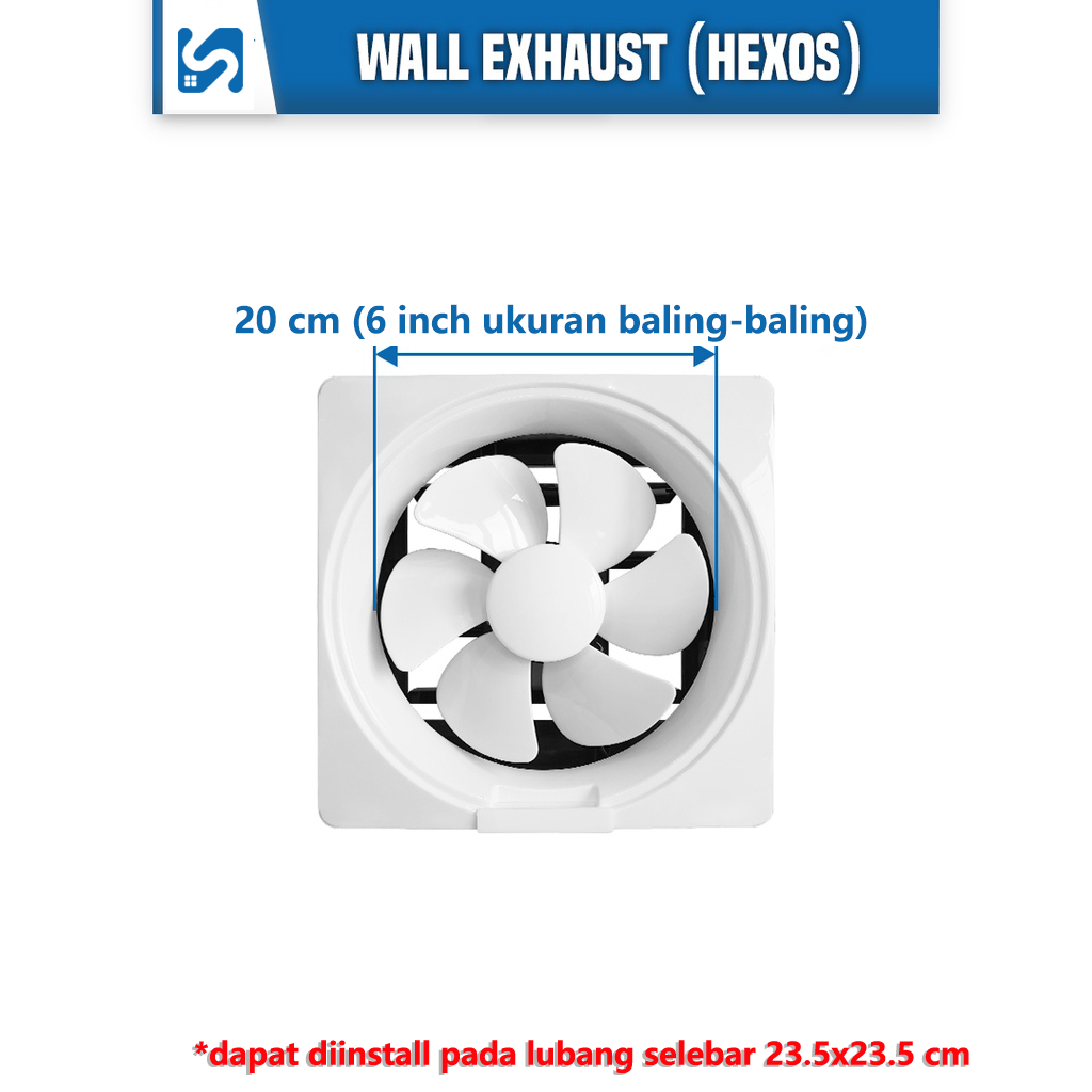 6 INCH CEILING EXHAUST fan Tahan Air Bisu Kamar Mandi Extractor 6" (20