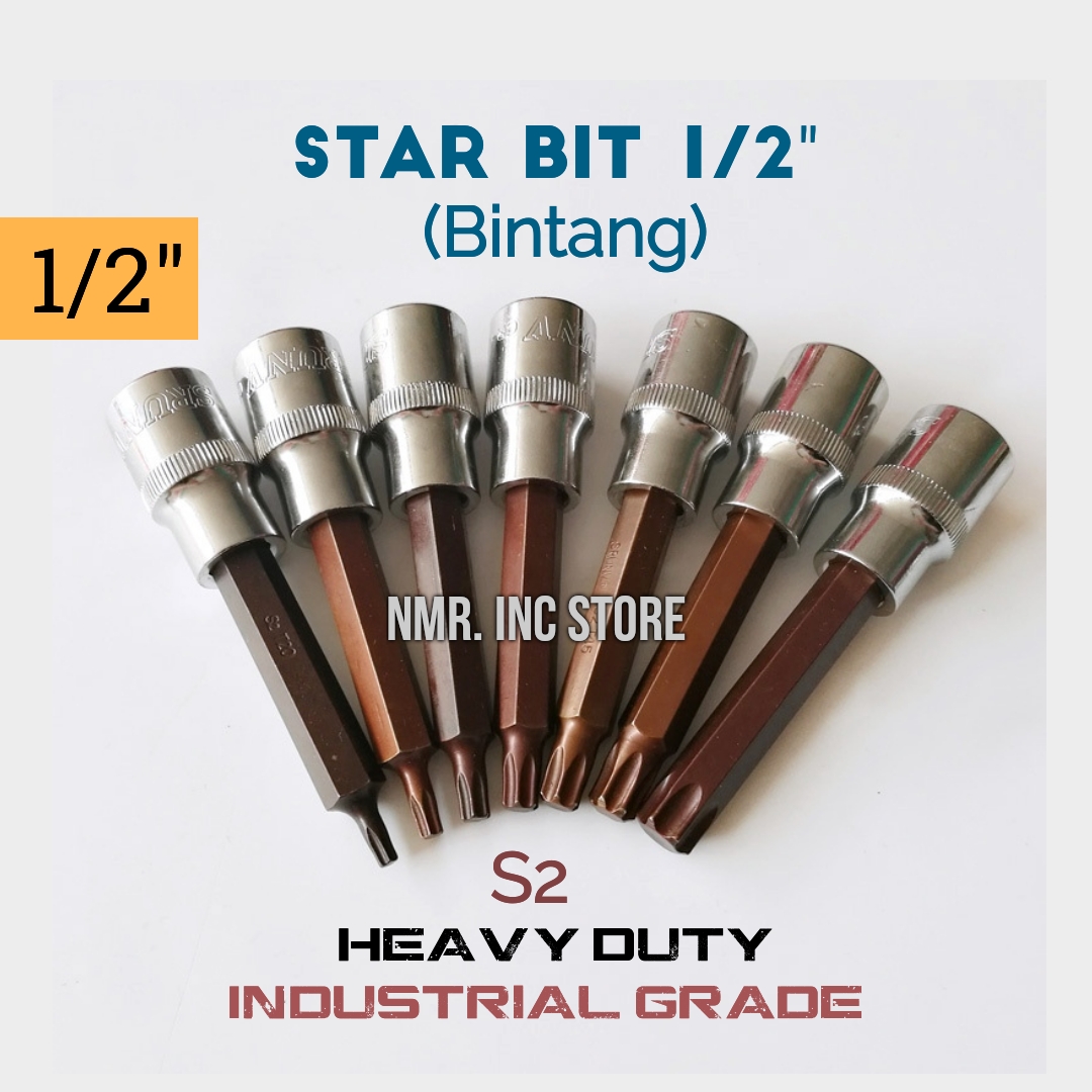 RICHMANN TORX Bit Set 22-teilig – T20 Bis T70 In 75mm – Mit Adaptern Für 1/2 & 3/8 Zoll – S2 Stahl Für Schrauber & Bohrer