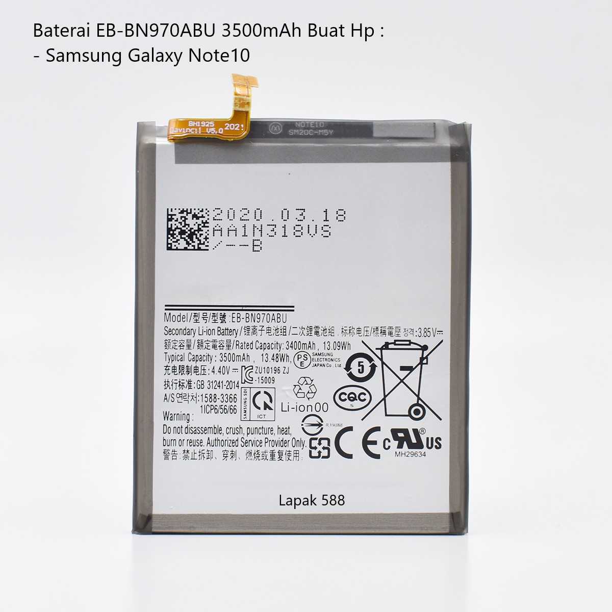 Original Baterai EB-BN970ABU Buat Handphone Samsung Galaxy Note10