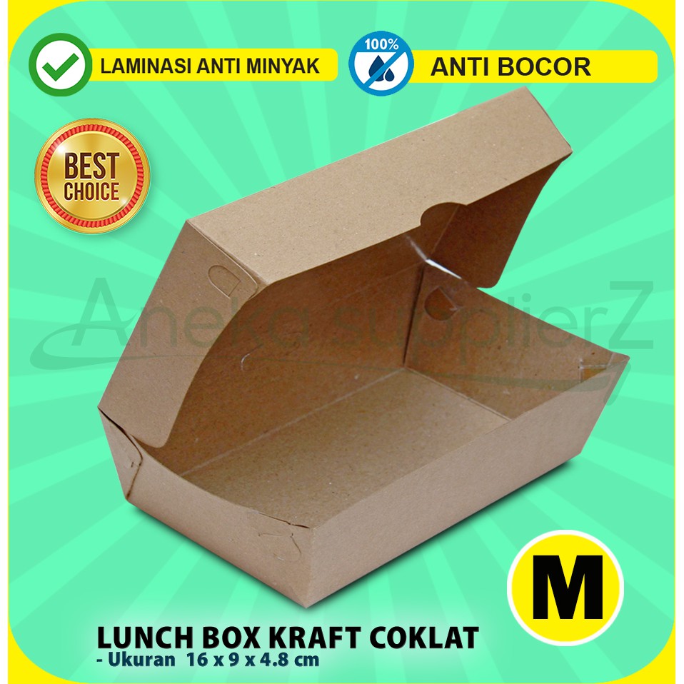 Lunch Box - KRAFT COKLAT - Model Rakit - M (50 pcs) | Lazada Indonesia