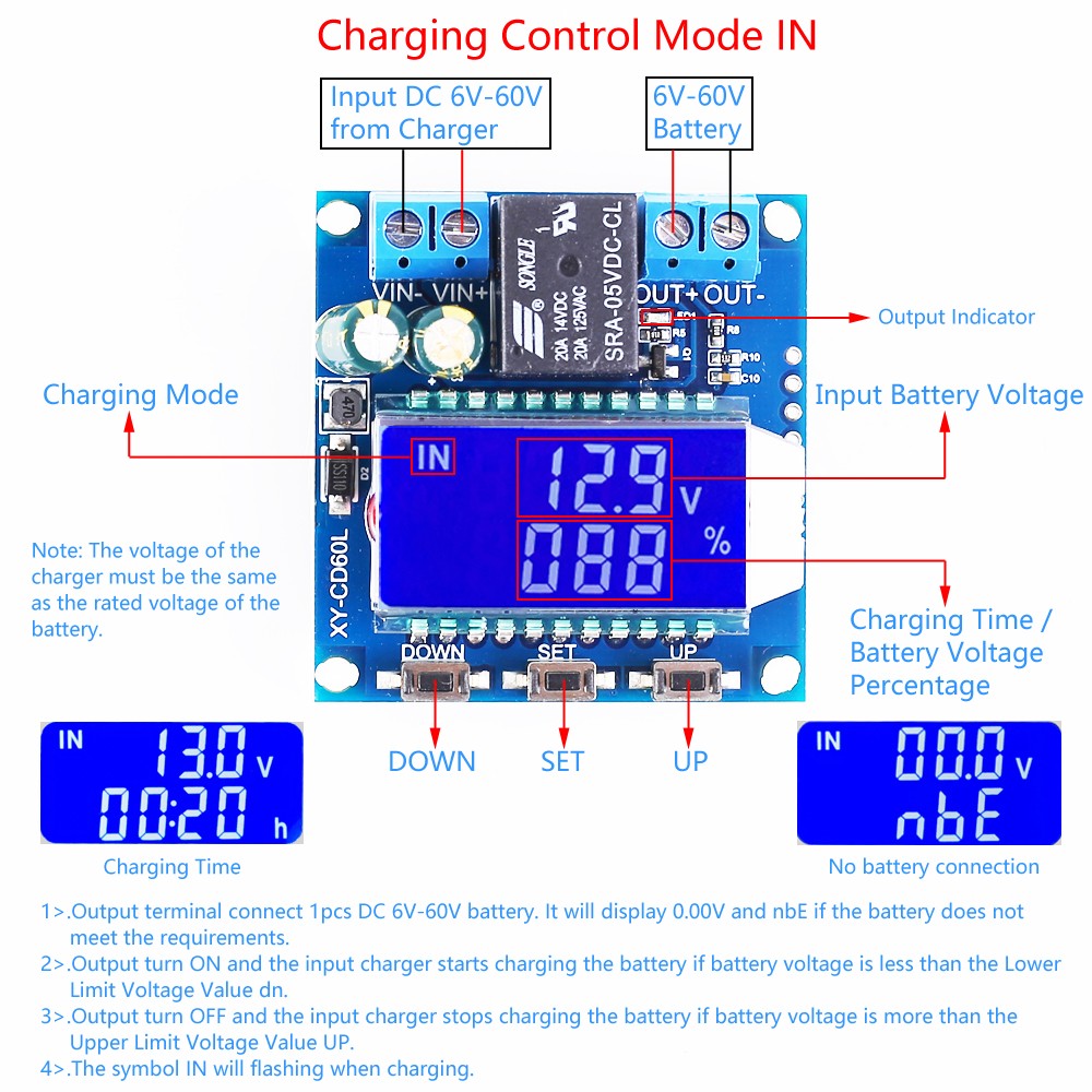 XYCD60L Modul Control Charger Dan Discharge Lvd 660V Baterai