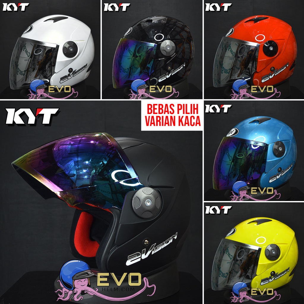 HELM KYT VISION PAKET GANTENG VISOR IRIDIUM ORI HELM KYT
