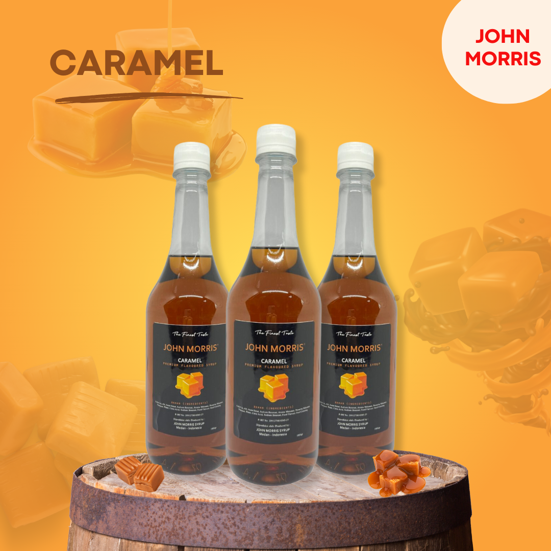 JOHN MORRIS Premium Flavoured Syrup Caramel 1000 ml / Sirup Rasa ...