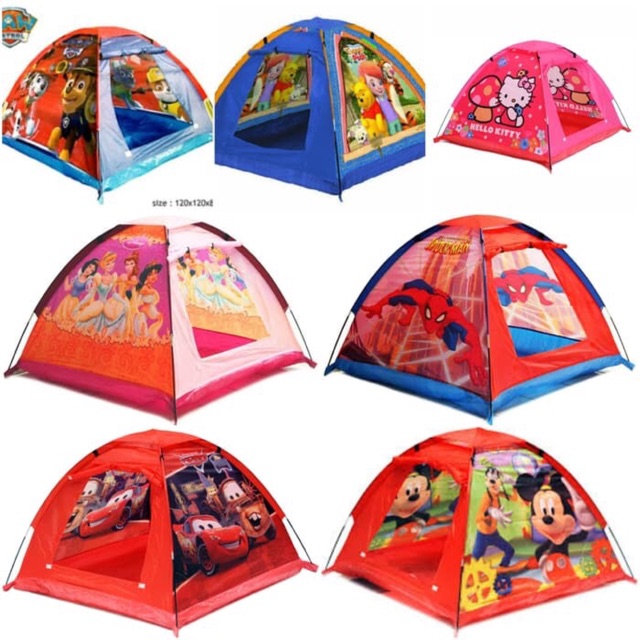 Tenda Anak - Mainan Tenda Anak Murah Karakter Kartun Camping Kemping Kemah  Seru