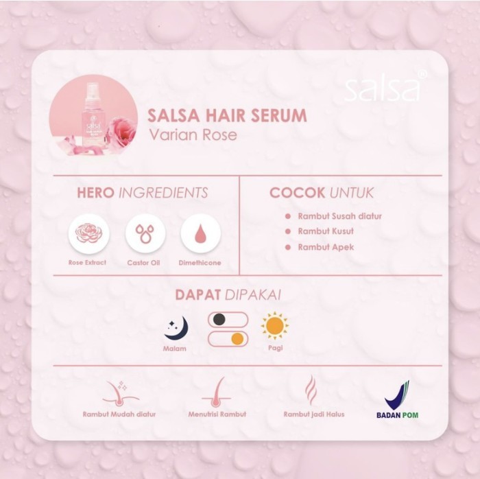 SALSA HAIR SERUM SPRAY KERATIN ROSE GROWTH VITAMIN RAMBUT BPOM Lazada Indonesia