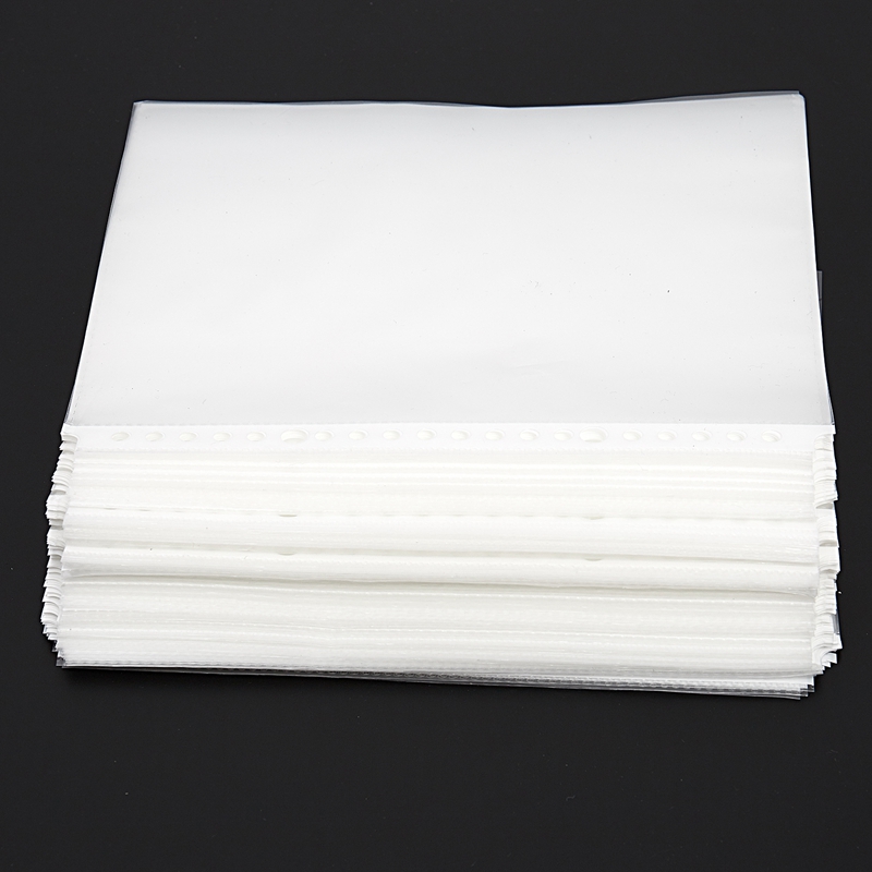Pack of 200 A5 Clear Punched Pockets - Plastic Poly Folders