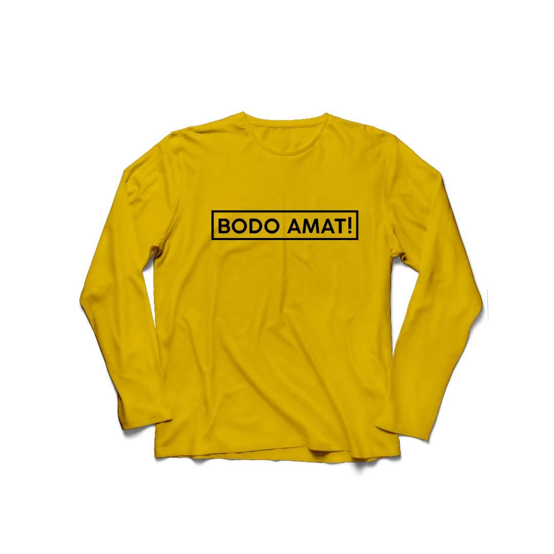 YGTSHIRT - Baju Kaos T-shirt BODOAMAT Lengan Panjang Longsleeve Cewek Soft Spandek/ Kaos Wanita / Tshirt Kaos Cewek
