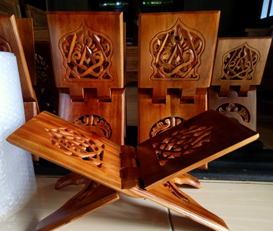 Rekal Kayu Al-Qur'an Motif Iqro' Iqra Ukur 15 18 Kaligrafi Rekhal ...