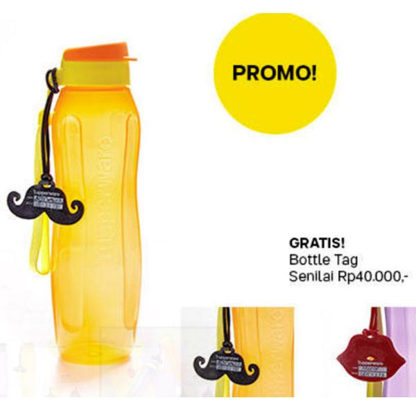 Tupperware new eco bottle 1 Liter Free cute Tag dan strap / botol Minum / SAtuan/ promo januari