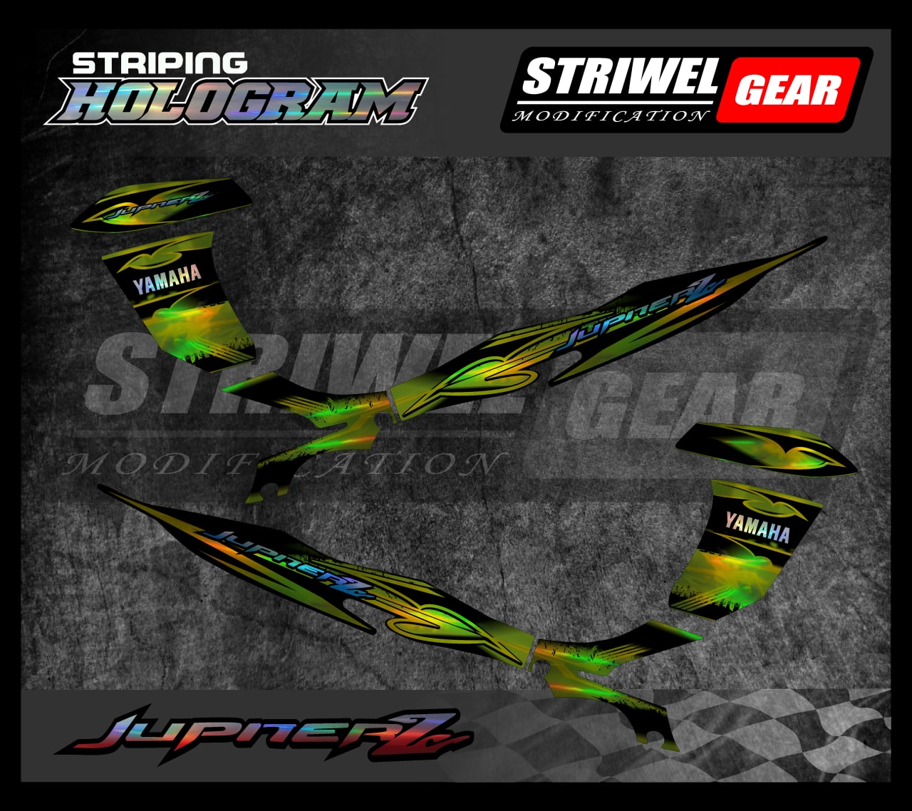 Jupiter Stiker List Striping Standar Full Hologram Jupiter Z 2008