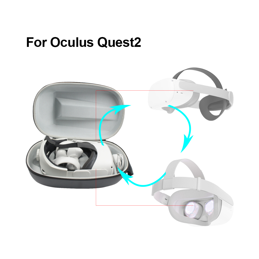 【Wisdhome】สำหรับOculus Quest 2แว่นVRกล่องเก็บของ,กันกระแทกและกันน้ำที่เก็บของPUกระเป๋าความจุขนาดใหญ่เพื่อเก็บVRจับ,สาย,แว่นVR
