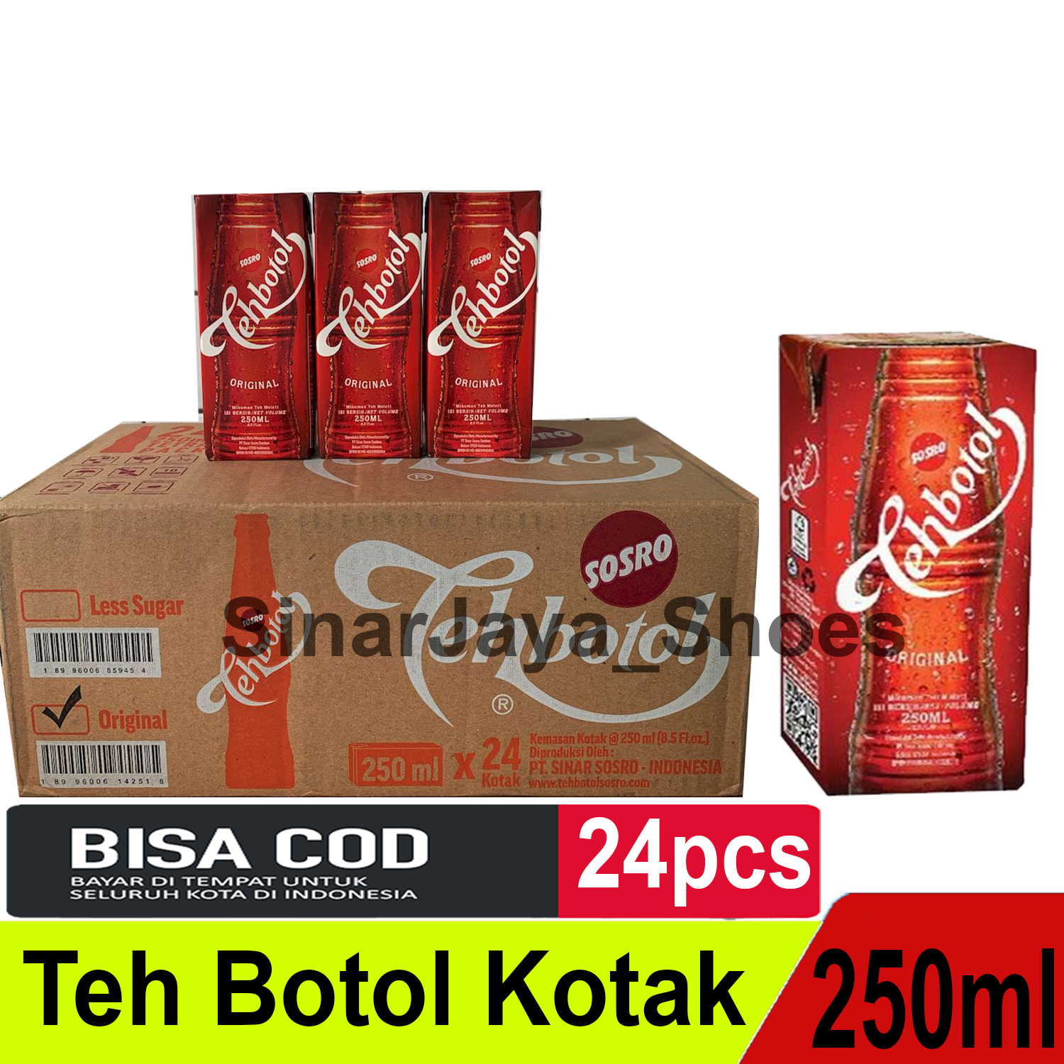 Teh botol Sosro kotak 250 ml isi 24 Pcs | Lazada Indonesia