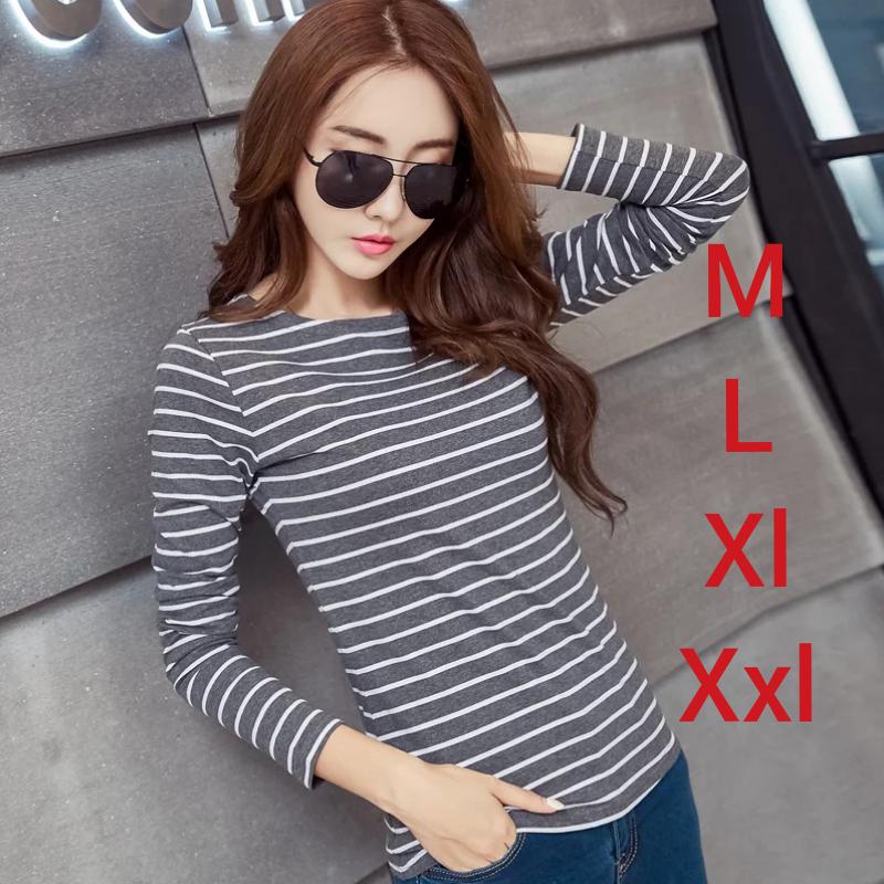 detail / baju salur / baju kekinian / blus wanita / atasan wanita / salur hitam putih / kaos salur lengan panjang size m,l,xl,xxl
