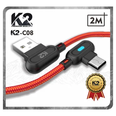 Kabel Data GAMING LED 2M K2-C08 K2 PREMIUM QUALITY MICRO / IPHONE / TYPE C Fast Charging