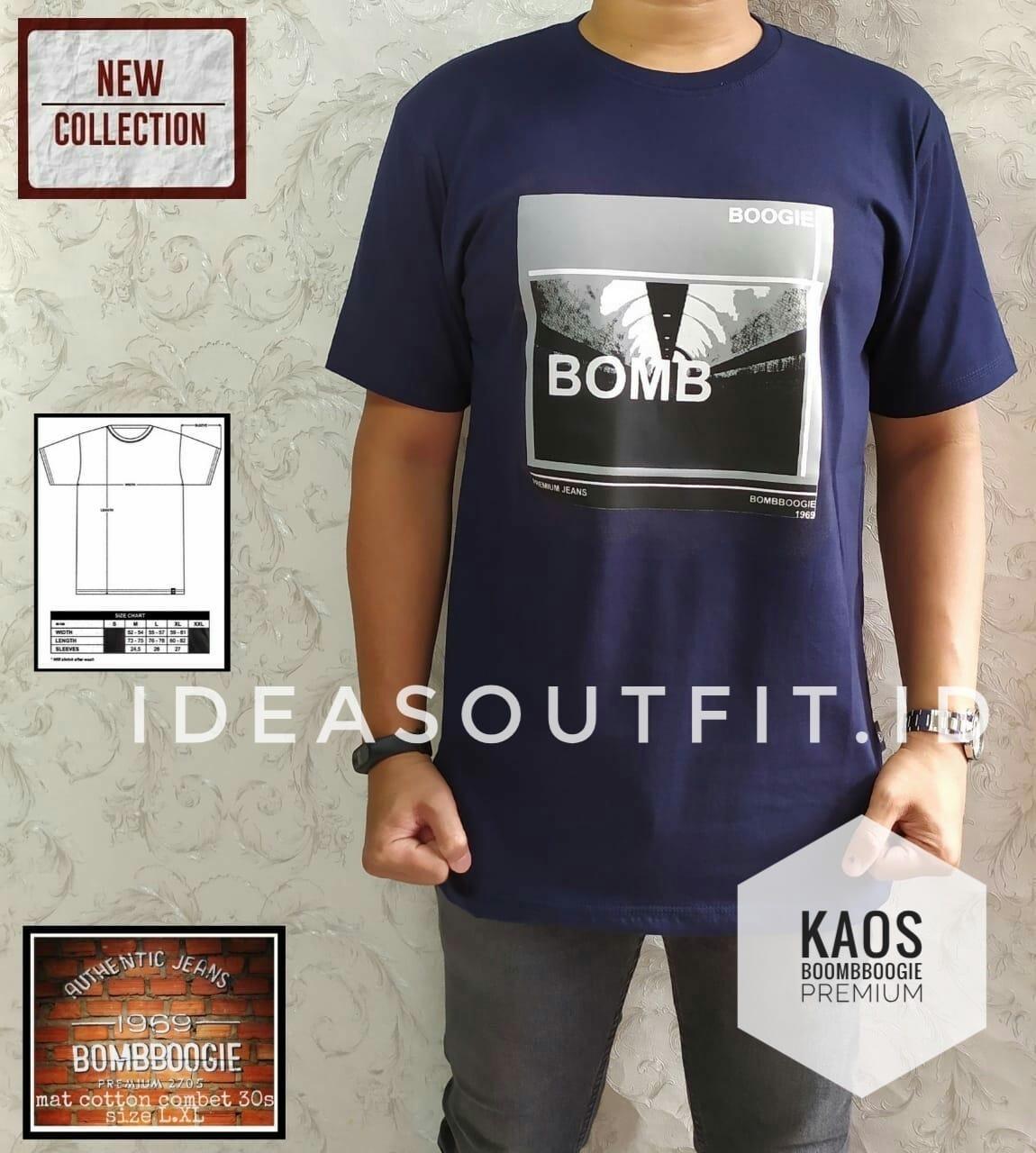 Kaos BOMBBOOGIE premium T-shirt cowok fashion pria baju murah kekinian distro bandung baju premium