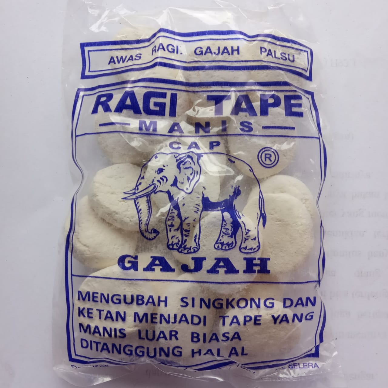 RAGI TAPE RAGI CAP GAJAH 1 SACHET RAGI TAPE KETAN Lazada Indonesia