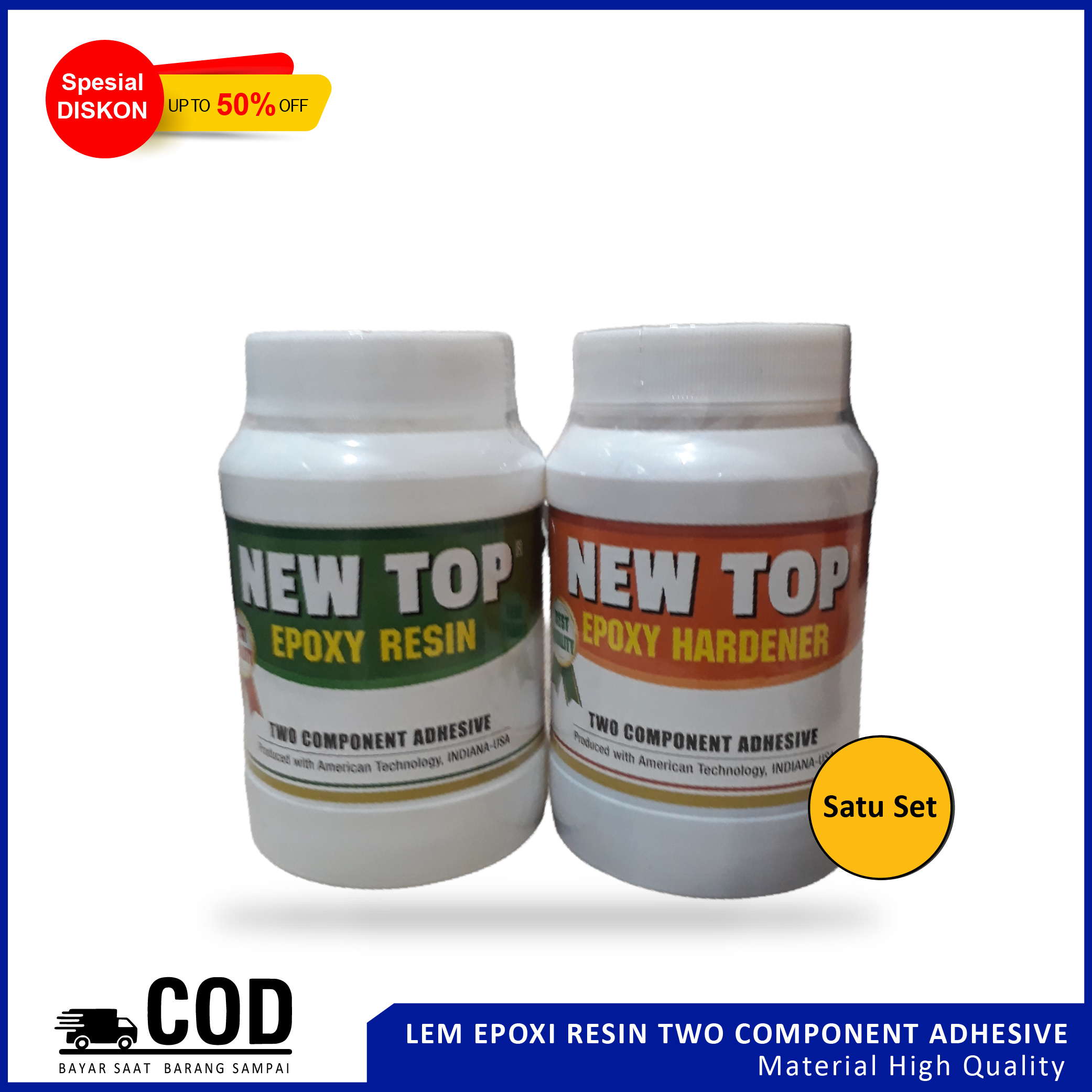 Lem Epoxi Resin Hardener New Top Set Dua 2 Komponen Adhesive Lem Kayu