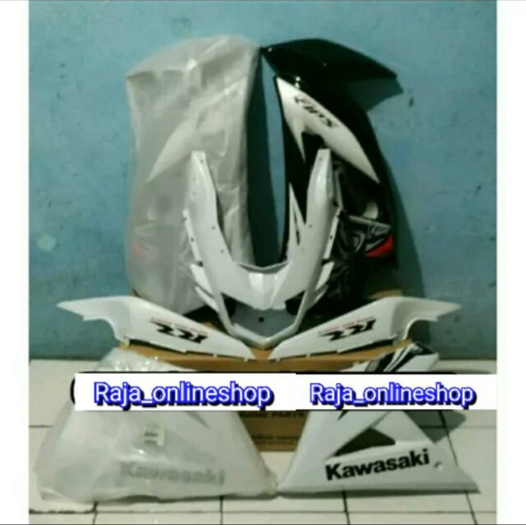 fairing cover body sayap ninja rr special edition 2013 hitam list batik
