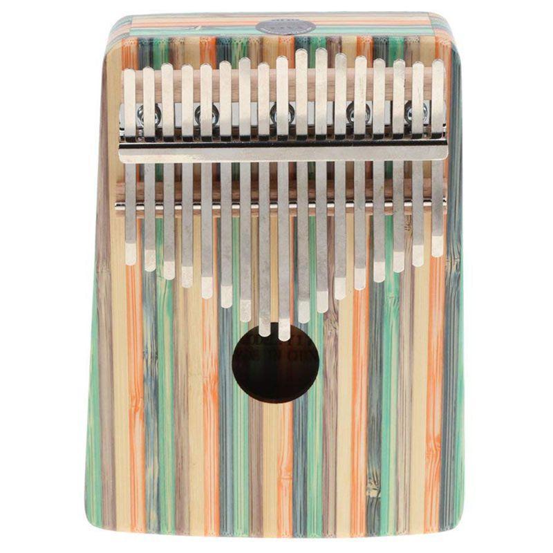Kalimba 17 Key Thumb Piano Finger Percussion for Children Music Toy Gift - Green Streamline Pattern